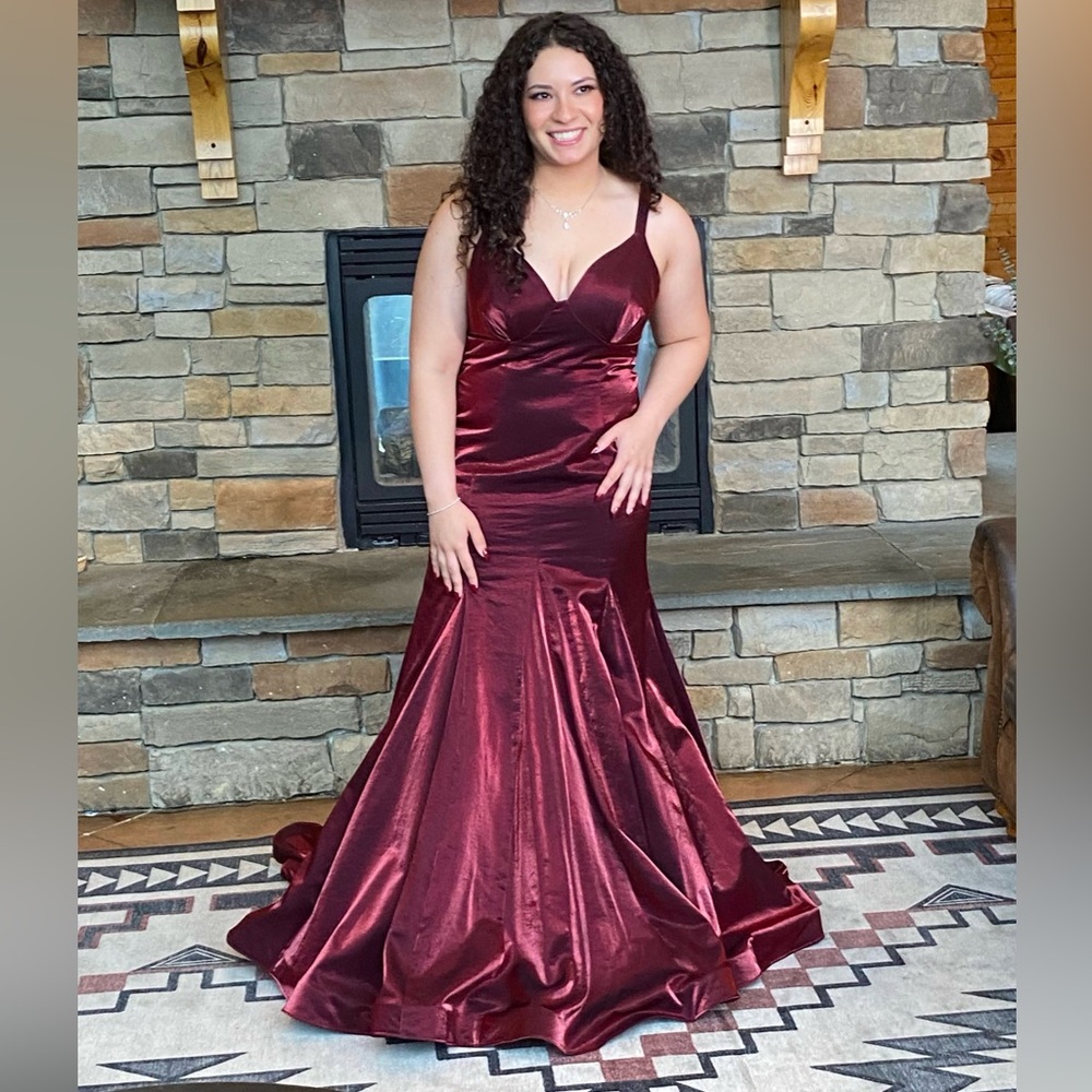 Rachael Allan Spaghetti Strap Formal Prom Dress